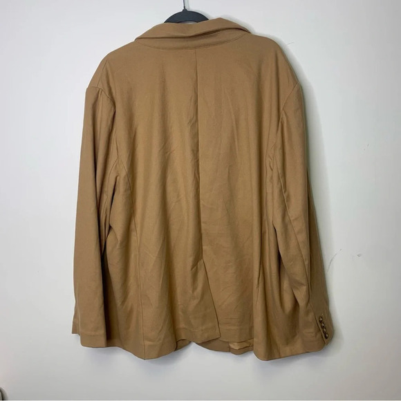 AVA & VIV Brown Plus Size One Button Neural Blazer Size 4X - Picture 10 of 12